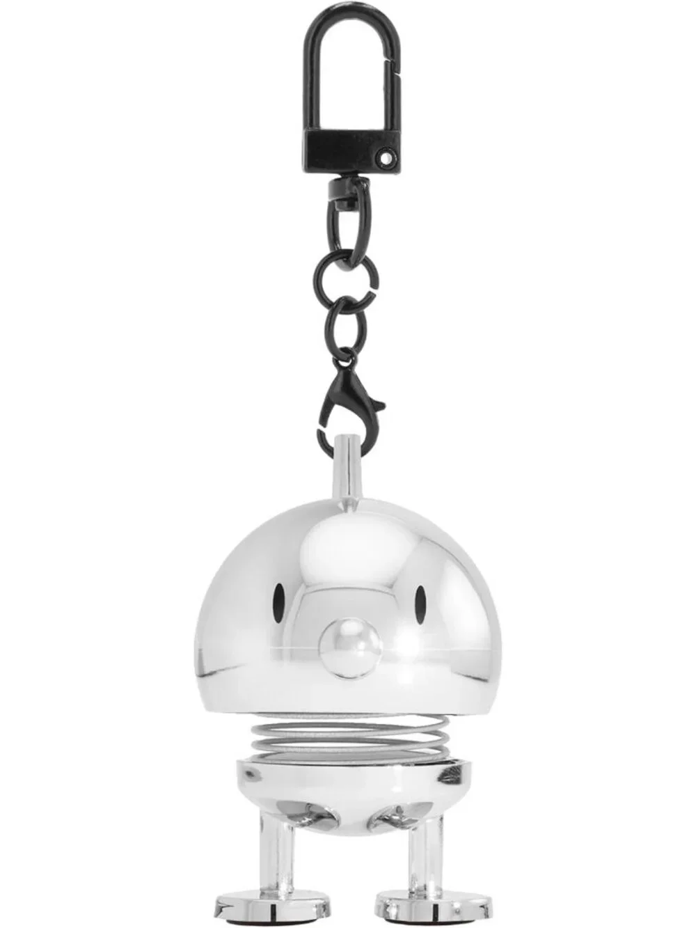 Chic Chrome Bag Charm Keychain Accessory | Scandinavian Modern Design, 2.6